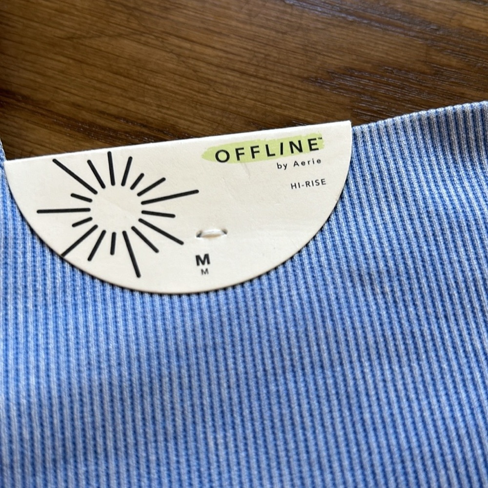 Aerie NWT offline seamless leggings - size Medium : color: washed denim blue